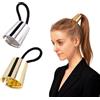 XUMIN 2 Pezzi Polsino in Metallo per Capelli Punk - Coda di Cavallo Elastico con Fascia Scrunchies per Capelli Spessi (Oro + Argento)