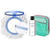 Bploar Polvere di fissaggio compatta, 10 g, opaca setosa, impermeabile, naturale e di lunga durata, con detergente per nappe di polvere da 80 ml e borsa per il trucco compatta (03#)