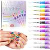 SUBRINGE Set di 12 Penne 3D per Nail Art, Pennarelli per Nail Art in Gel, 0,5MM per Nail Art, DIY Manicure Decorazione Dotting Pen, Nail Point Graffiti Punteggiatura Penna Disegno Pittura