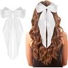 WLLHYF Fermacapelli a Coda Lunga con Fiocco Francese, Pinze per Capelli in Raso Morbido e Setoso, Clip in Metallo, Accessori Anni 90 per Feste, San Valentino, Donne