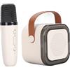 Goshyda Macchina per Karaoke Portatile, Piccolo Altoparlante Bluetooth con Microfono Wireless e Luce Dinamica a LED, di Compleanno, per Bambini Adulti, per Viaggi All'aperto KTV