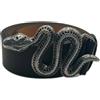 Generico Cintura Serpente da uomo in pelle, con fibbia firmata, colore nero, mizura 100