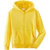 Spring&Gege Ragazzo Felpa con Cappuccio Giacca con Cerniera Basic in Cotone Tinta Unita per Bambino, Giallo, 9-10 Anni