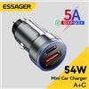 ESSAGER Caricabatteria da auto Essager 54W 5A ricarica rapida tipo C ricarica rapida 3.0 QC PD 3.0 SCP caricabatteria da auto USB per caricabatterie Xiaomi Samsung Iphone