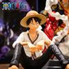 Bandai 12 cm One Piece Anime Figure Rufy Posizione seduta Action Figure Collezione di modelli in PVC Statua Figurine Doll Toy per il regalo di compleanno