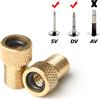 NONE Adattatore Presta a Schrader per bicicletta Adattatore per valvola per pneumatici per bici Rame dorato Connettori per valvole per pneumatici per pompa da bicicletta Convertitore da F/V a A/V