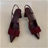nuolaian 2026 Eleganti Scarpe da Donna con Tacco a Spillo in Vernice Bordeaux, Design con Fiocco e Cinturino Posteriore, Calzature di Marca per Abiti Eleganti