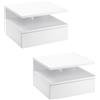 HOMCOM Set di 2 tavolini da comodino HOMCOM, tavolini da parete con cassetto scorrevole, scomparto aperto, vassoio, stile moderno