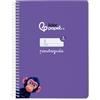 Liderpapel Quaderno a spirale DIN A5 pautaguia copertina morbida 40h 75gr quadro pautado 5mm colore lilla