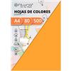 OFITURIA Pack 500 Hojas Color Naranja Claro Tamaño A4 80g
