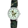 Brecjon Orologio da polso per bambini, con dinosauro T Rex e lancette luminose, 5 ATM, impermeabile, in tessuto, Quadrante Camuflage/Glow, cinghia