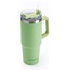 Muitomas Tazza Termica da Viaggio in Acciaio con Cannuccia, per Bevande Calde e Fredde, 900 ml, Colore Verde Salvia