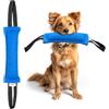 Yes4Quality - Giocattolo da mordere per cani - 30x9 cm, blu - Giocattolo da tirare resistente con 2 maniglie robuste - Robusto cuscino da mordere in nylon per cani di taglia piccola e media