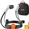 VEVOR Cavo di Ricarica Monofase da Tipo 2 EV per Auto Veicoli Vetture Elettriche Max. 7KW Lunghezza Cavo 5m,Cavo Ricarica per Auto Elettriche e Ibride Spina Tipo 2 IP66 Corrente Max. 32A,white