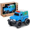 Cicili Camion della Polizia Giocattolo in Bioplastico (Paglia di Frumento) - Camion Giocattolo Ecologico per Bambini ≥18 Mesi, Resistente e Non Tossico, Camion di Polizia Azzurro