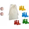 HhBdy 19 Pezzi Personaggi da Gioco in Legno, Pezzi in Legno per Giochi daTavolo, Figure di Gioco Colorate con 2 Dadi, Pezzi degli Scacchi Volanti in Legno1 Personaggi Cono in Legnos per Giochi Tavolo
