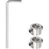 QUARKZMAN 2pz 6mm Set Collare Arresto per Trapano Arresto Profondità, Ring Limitazione Profondità Regolabile Acciaio Inossidabile, Posizionatore Mandrino con Chiave Esagonale, Argento
