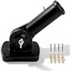 DIYCUT Supporto per Bandiere Regolabile, Diametro 26,8 mm, in Lega di Alluminio, per Asta Bandiera, per Balcone, Giardino, Commerciale (Nero)