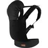 MoMi Marsupio MoMi COLLET Black per bambini di 3-48 mesi (peso 4-20 kg),con cappuccio e poggiatesta per il bambino