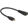 QIANRENON Adattatore Cavo HDMI 1.4 Maschio-Femmina 1m, Montaggio A Pannello, Impermeabile, 4K@60Hz, Filettatura M26, Per Scrivania E Parete