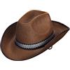Dress Up America Cappello Cowboy Per Uomo - Cappelli Da Cowboy Western Per Adulti - Cappello Da Cowgirl Marrone Per Feste