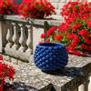 Sofia Ceramiche Comp Vaso Mezza Pigna Senza Piede in Ceramica di Caltagirone — Blu Intenso - 15 cm / Blu Intenso
