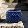 Sofia Ceramiche Comp Vaso Mezza Pigna Senza Piede in Ceramica di Caltagirone — Blu Intenso - 30 cm / Blu Intenso