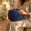 Sofia Ceramiche Comp Vaso Mezza Pigna Senza Piede in Ceramica di Caltagirone — Blu Intenso - 35 cm / Blu Intenso