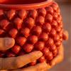 Sofia Ceramiche Comp Vaso Mezza Pigna Senza Piede in Ceramica di Caltagirone — Rosso Fuoco - 30 cm / Rosso Fuoco