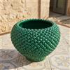 Ceramiche Sofia Stand Cachepot a Pigna in Ceramica di Caltagirone — Verde Smeraldo - 22 cm / Verde Smeraldo