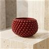 Sofia Ceramiche Comp Vaso Mezza Pigna Senza Piede in Ceramica di Caltagirone — Bordeaux - 25 cm / Linea Bordeaux