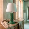 Sofia Ceramiche Comp Lume Pigna Cilindro in Ceramica di Caltagirone h 60 cm — Verde Smeraldo - 60 cm / Verde Smeraldo / 10 cm
