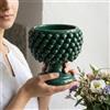 Sofia Ceramiche Comp Vaso Mezza Pigna in Ceramica di Caltagirone — Verde Antico - 20 cm / Verde Antico