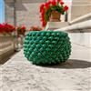 Sofia Ceramiche Comp Vaso Mezza Pigna Senza Piede in Ceramica di Caltagirone — Verde Smeraldo - 20 cm / Verde Smeraldo