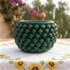 Sofia Ceramiche Comp Vaso Mezza Pigna Senza Piede in Ceramica di Caltagirone — Verde Antico - 20 cm / Verde Antico