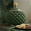 Ceramiche di Caltagirone Sofia Biscottiera a Pigna in Ceramica di Caltagirone Ø 20 cm — Verd'Oro - 20 cm / Verde e Oro