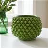 Ceramiche di Caltagirone Sofia Vaso Mezza Pigna Senza Piede in Ceramica di Caltagirone — Verde Foglia - 15 cm / Verde Foglia