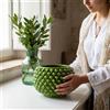 Ceramiche di Caltagirone Sofia Vaso Mezza Pigna Senza Piede in Ceramica di Caltagirone — Verde Foglia - 35 cm / Verde Foglia