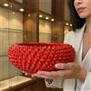 Ceramiche di Caltagirone Sofia Centrotavola a Pigna in Ceramica di Caltagirone Ø 25/33 cm — Rosso Fuoco - 25 cm / Rosso Fuoco
