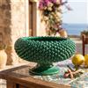 Ceramiche di Caltagirone Sofia Alzata a Pigna in Ceramica di Caltagirone Ø 25/33 cm — Verde Smeraldo - 33 cm / Verde Smeraldo