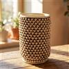 Ceramiche Sofia Stand Vaso Pigna Cilindro in Ceramica di Caltagirone — Madreperla Antichizzato - 25 cm / Madreperla Antichizzato
