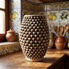Ceramiche Sofia Stand Vaso Pigna in Ceramica di Caltagirone — Madreperla Antichizzato - 35 cm / Madreperla Antichizzato