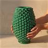 Ceramiche Sofia Stand Vaso Pigna in Ceramica di Caltagirone — Verde Smeraldo - 25 cm / Verde Smeraldo