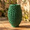 Ceramiche Sofia Stand Vaso Pigna in Ceramica di Caltagirone — Verde Smeraldo - 35 cm / Verde Smeraldo