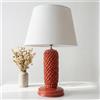 Ceramiche di Caltagirone Sofia Lume Pigna Cilindro in Ceramica di Caltagirone h 60 cm — Rosso Fuoco - 60 cm / Rosso Fuoco / 10 cm