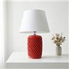 Ceramiche di Caltagirone Sofia Lume Pigna Cilindro in Ceramica di Caltagirone h 60 cm — Rosso Fuoco - 60 cm / Rosso Fuoco / 17 cm