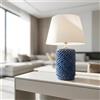 Sofia Ceramiche Comp Lume Pigna Cilindro in Ceramica di Caltagirone h 60 cm — Blu Intenso - 60 cm / Blu Intenso / 17 cm
