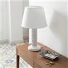 Ceramiche di Caltagirone Sofia Lume Pigna Cilindro in Ceramica di Caltagirone h 60 cm — White Line - 60 cm / White Line / 10 cm