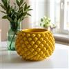 Ceramiche di Caltagirone Sofia Vaso Mezza Pigna Senza Piede in Ceramica di Caltagirone — Senape - 15 cm / Senape