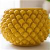 Ceramiche di Caltagirone Sofia Vaso Mezza Pigna Senza Piede in Ceramica di Caltagirone — Senape - 20 cm / Senape